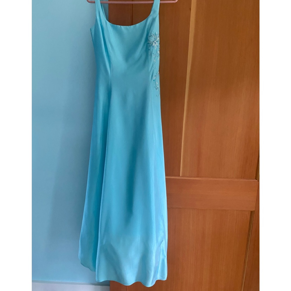 Pastel blue evening gown
